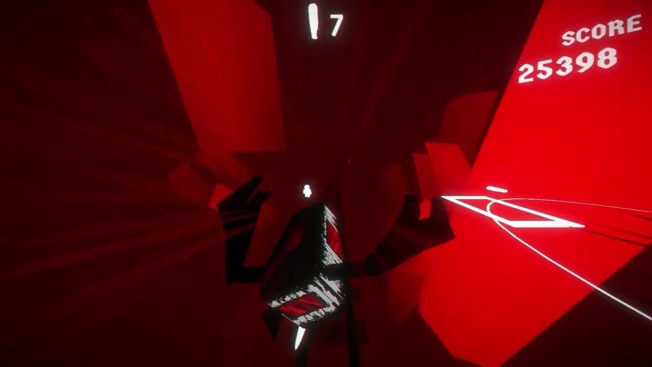 A game made for D2Jam racing through a red geometric course